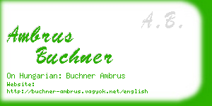 ambrus buchner business card